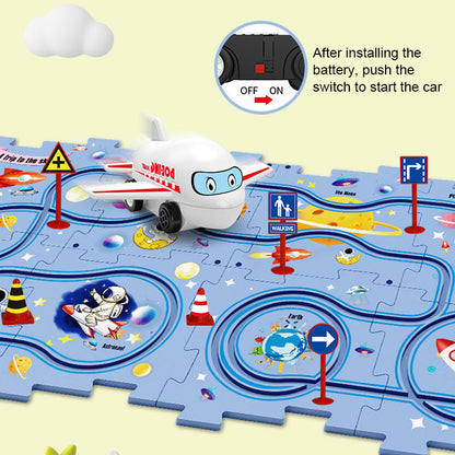 🎁[Best Gift For Kid]🚗Children's Educational Puzzle Track Car Play Set