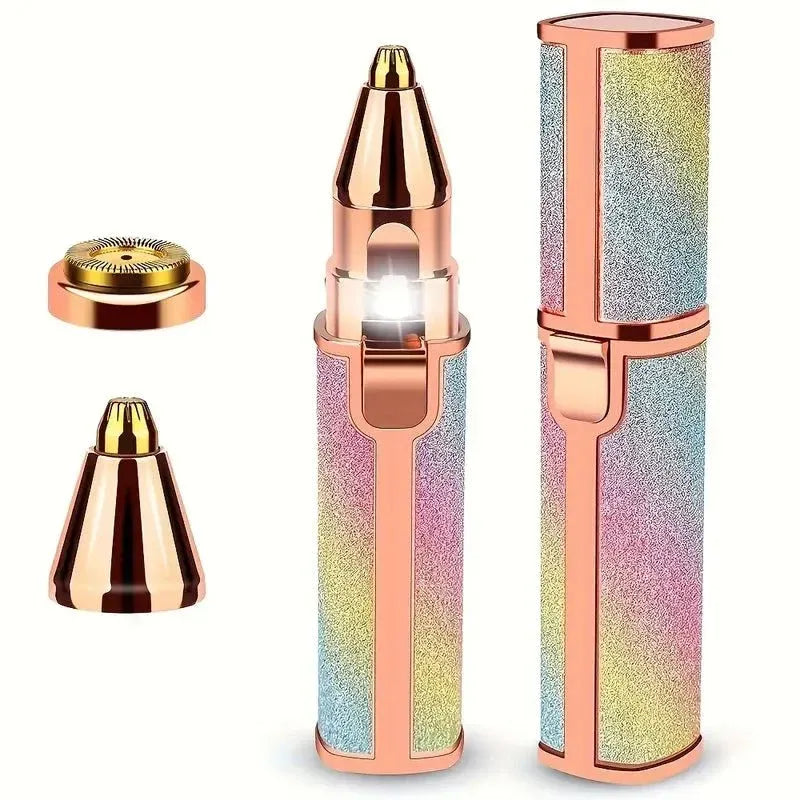 Sparkle Glow Painless Eyebrow Trimmer – LED Light Facial Hair Remover for Women
