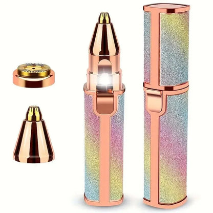 Sparkle Glow Painless Eyebrow Trimmer – LED Light Facial Hair Remover for Women