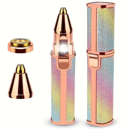 Sparkle Glow Painless Eyebrow Trimmer – LED Light Facial Hair Remover for Women