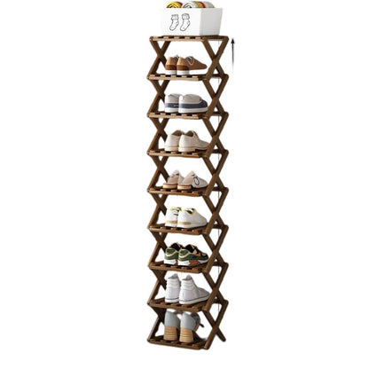 Durable Foldable Bamboo Shoe Rack